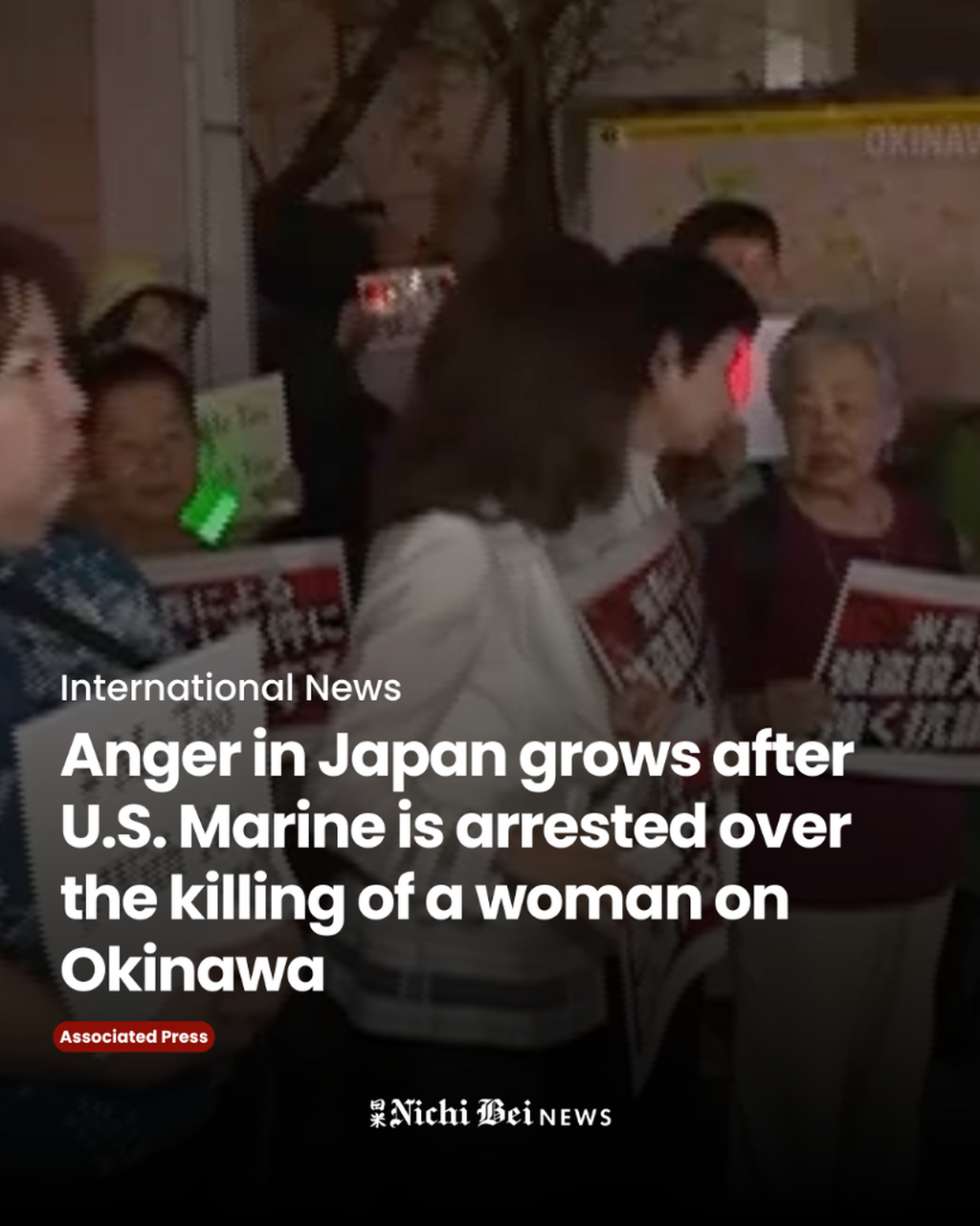 Anger in Japan grows after U.S. Marine is arrested over the killing of a woman on Okinawa