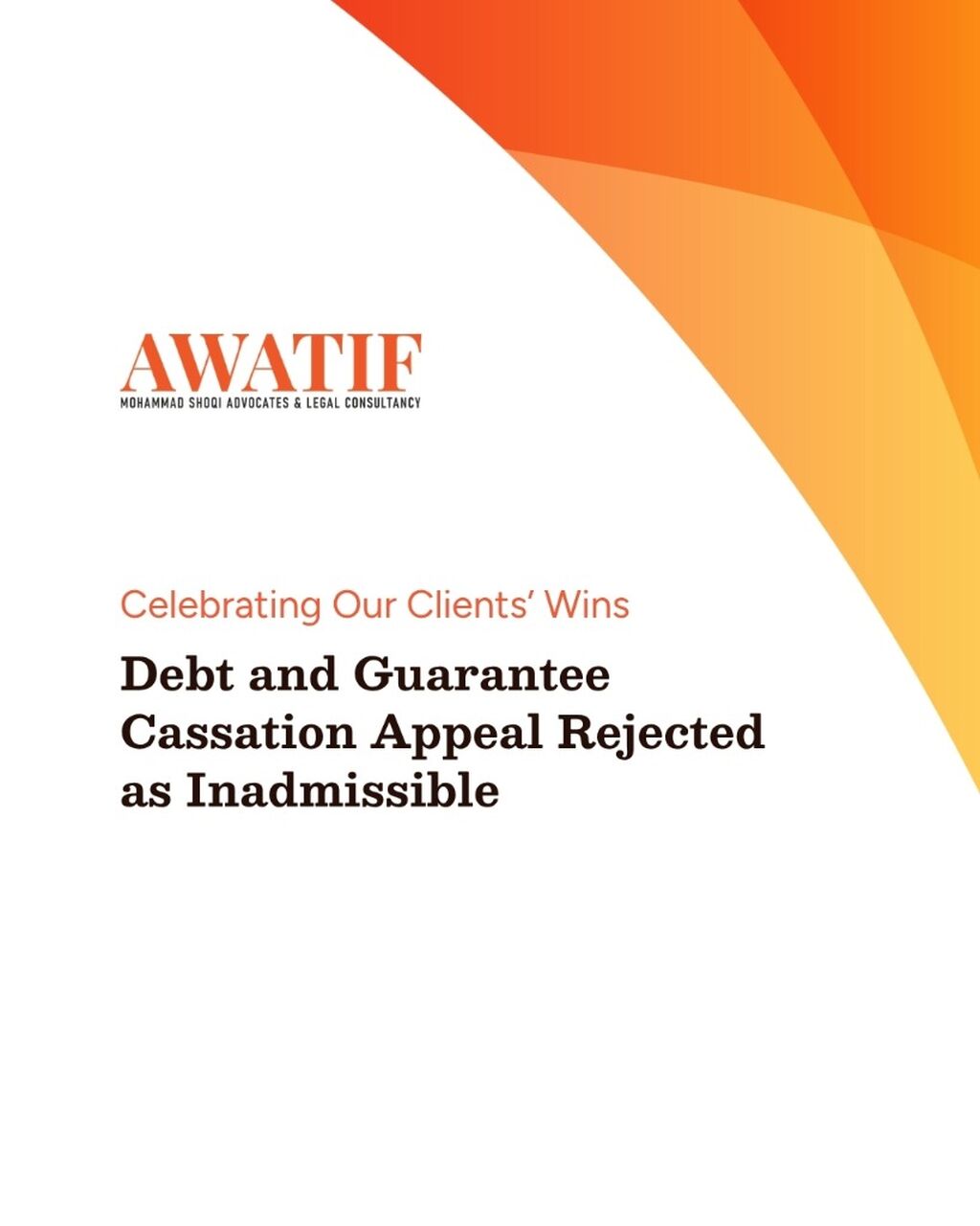 Debt and Guarantee Cassation Appeal Rejected as Inadmissible