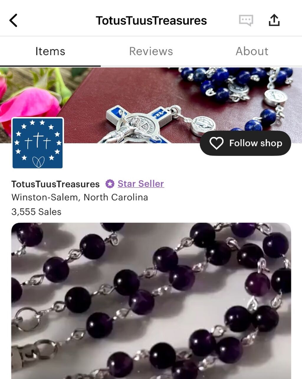 Shop Totus Tuus Treasures on Etsy