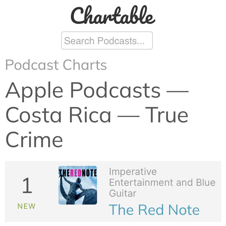 The Red Note is the #1 Apple True Crime podcast in Costa Rica