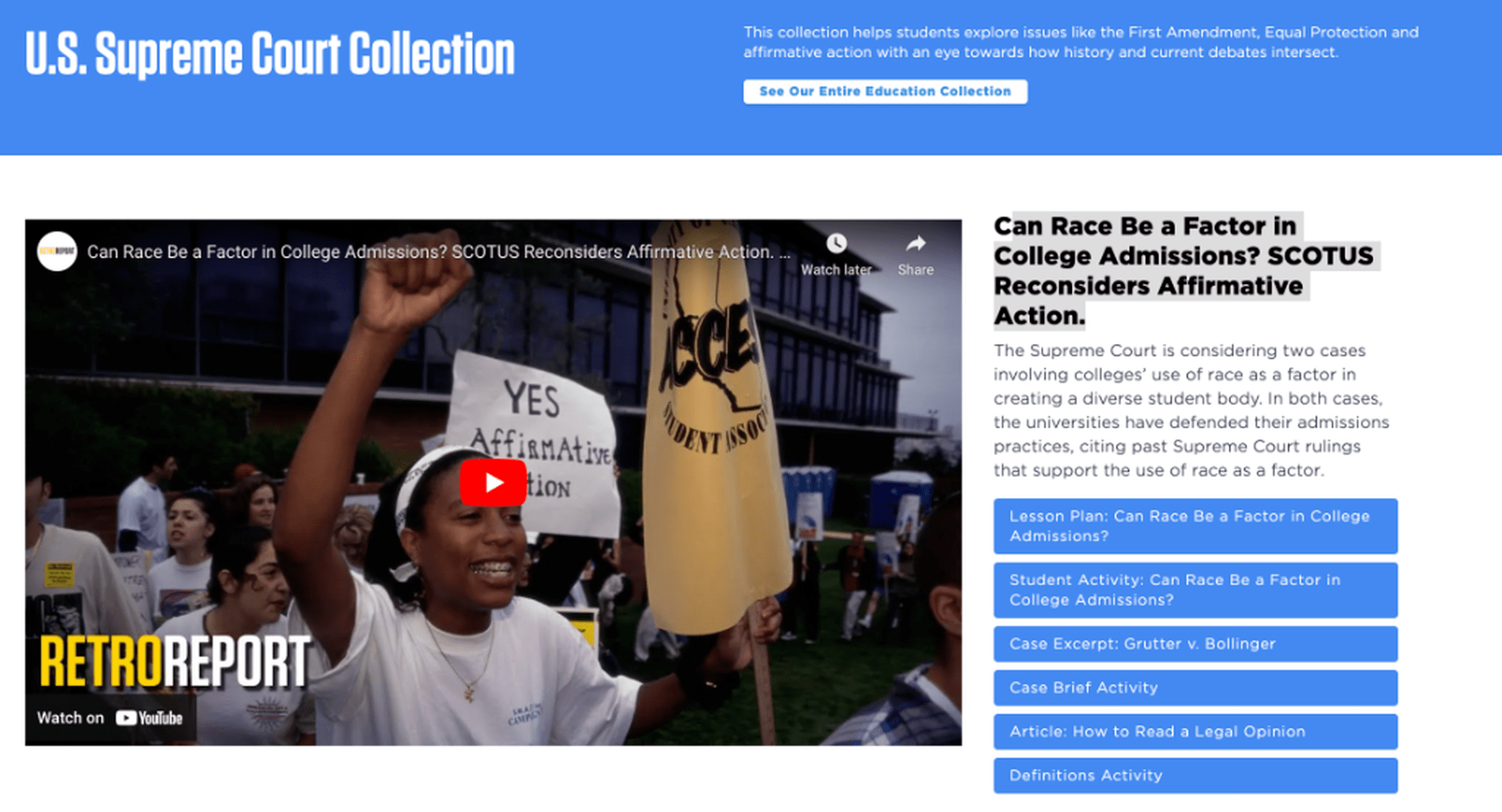 Browse our Supreme Court Education Collection 