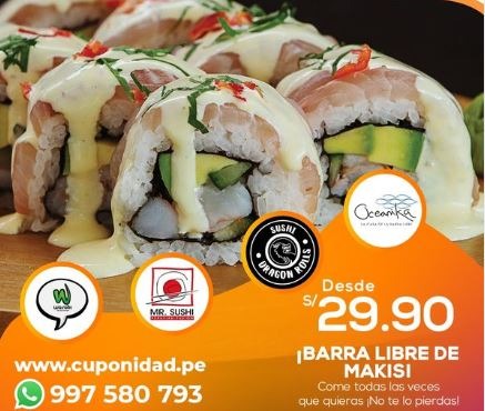 barra libre makis: DRAGON ROLLS, KANI, mercado aviaci&oacute;n, SANTOKU, runa, tomadashi 