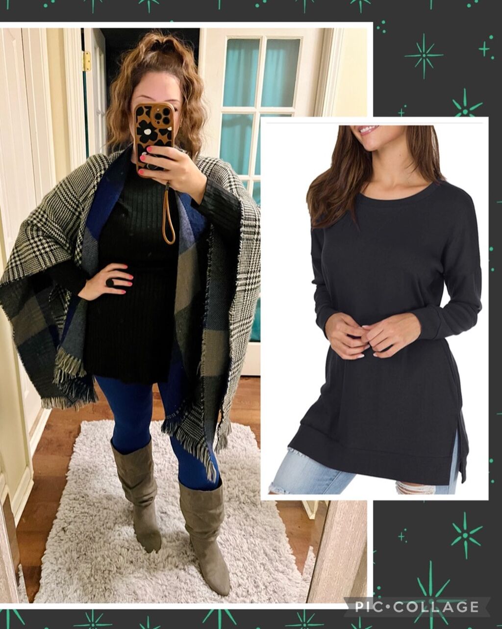 Split hem top to wear with leggings