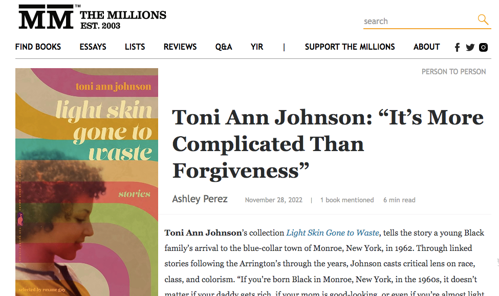 The Millions~Interviewed by Ashley Perez