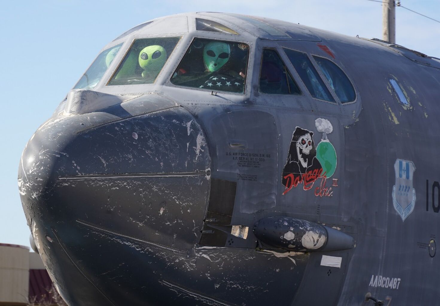 B-52H bomber makes its way slowly to Oklahoma City, ready to fulfill mission