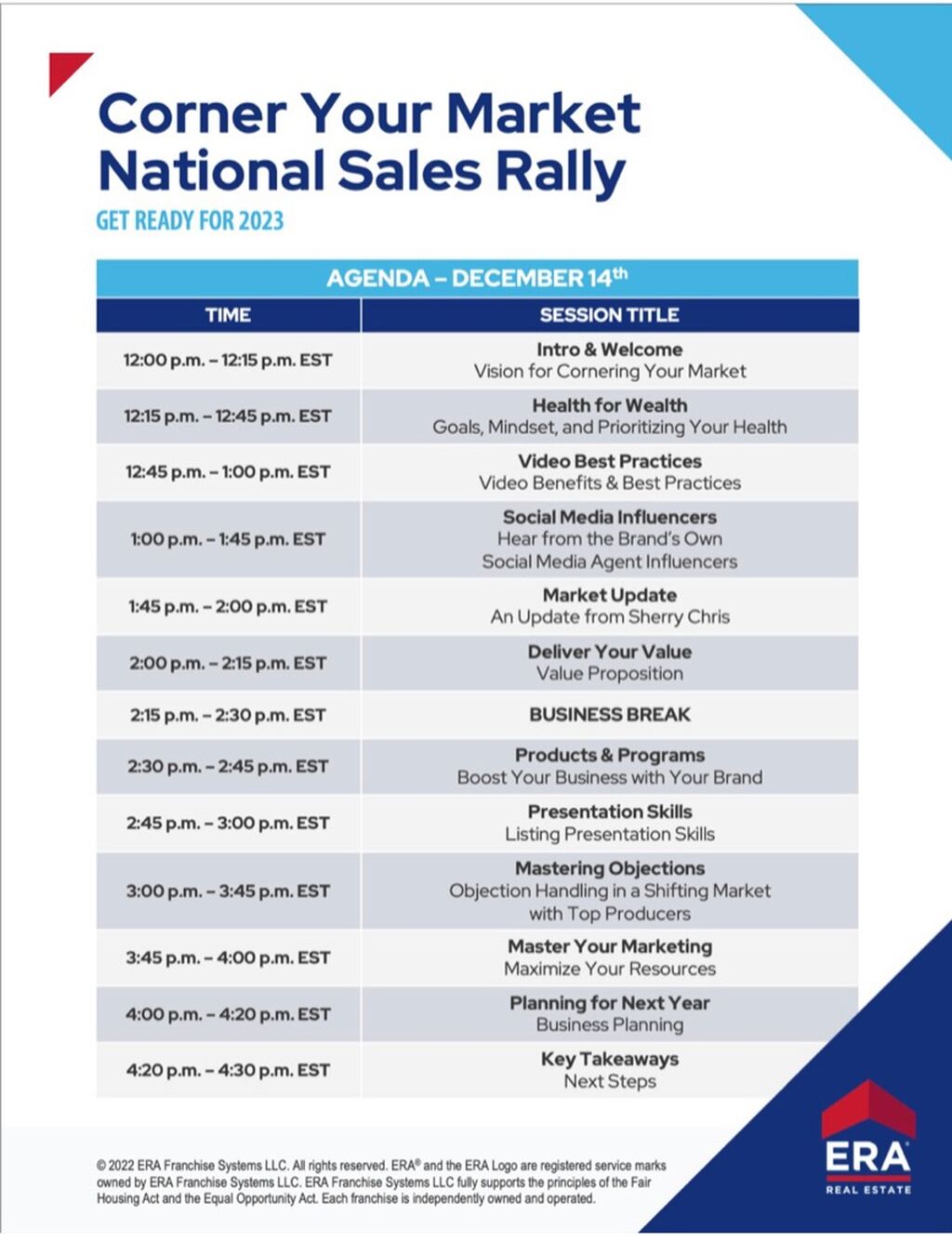ERA Virtual Sales Rally Registration