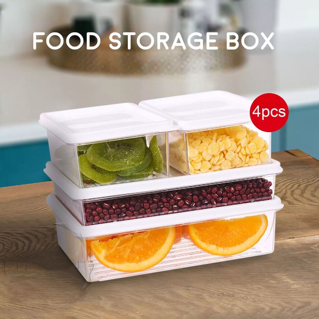 4 Pieces Set Fridge Plastic Organizer
