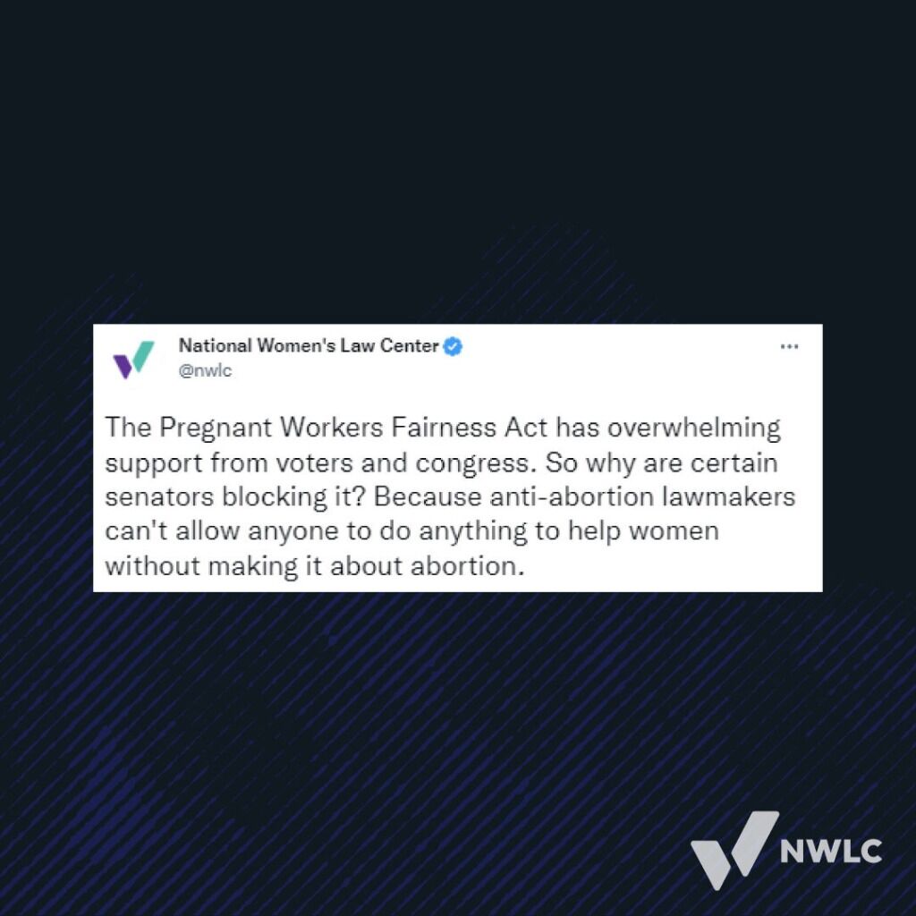 Tell your senators to pass the Pregnant Workers Fairness Act! 