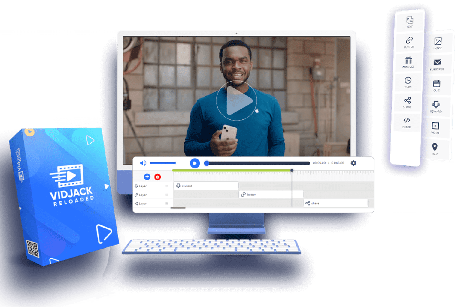 VidJack Reloaded. The #1 video Software  lets you Create & Sell Interactive Videos To Businesses.