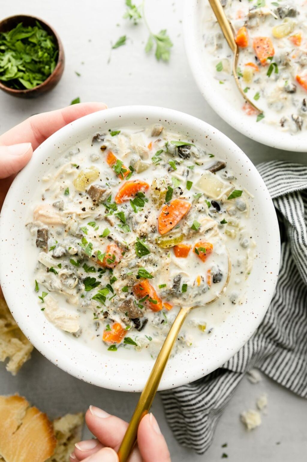 Crockpot Creamy Chicken Wild Rice Soup