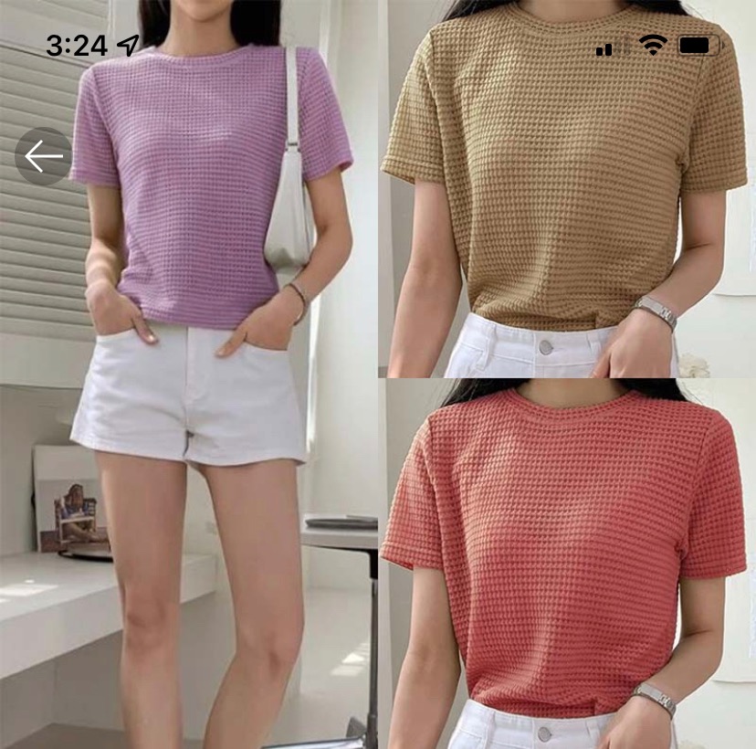 Waffle Knitted Tops