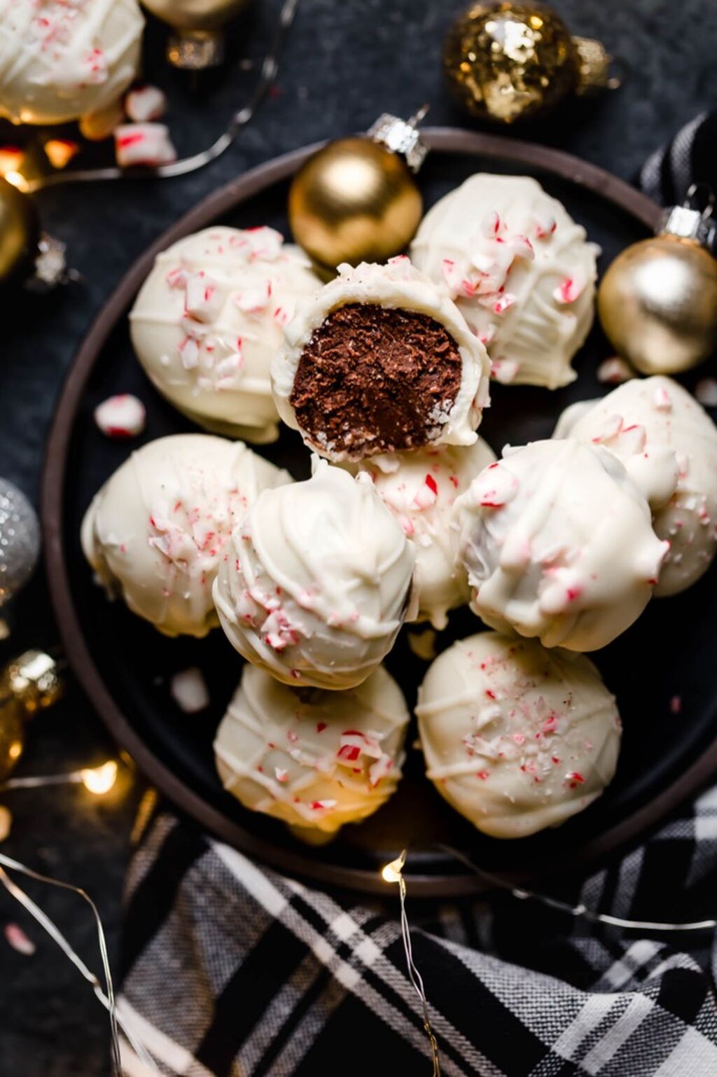 Peppermint Brownie Batter Truffles