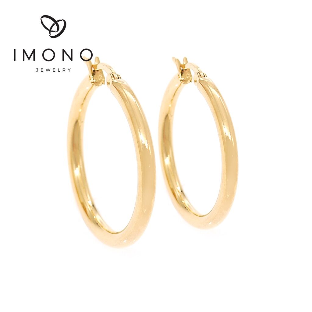 Imono Jewelry Hallow Round Hoop Earrings 30mm