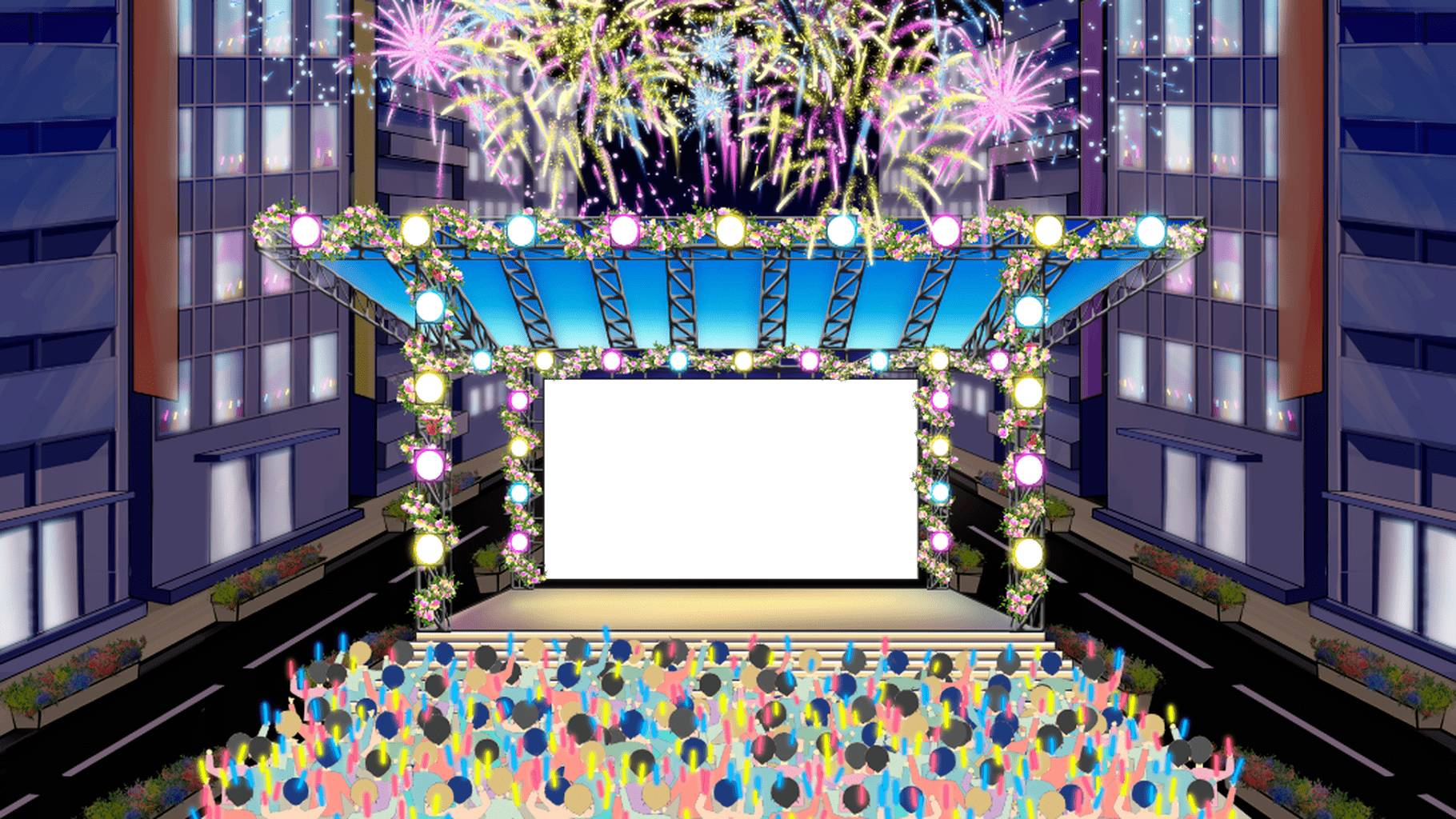 Stage in the middle of town 4K