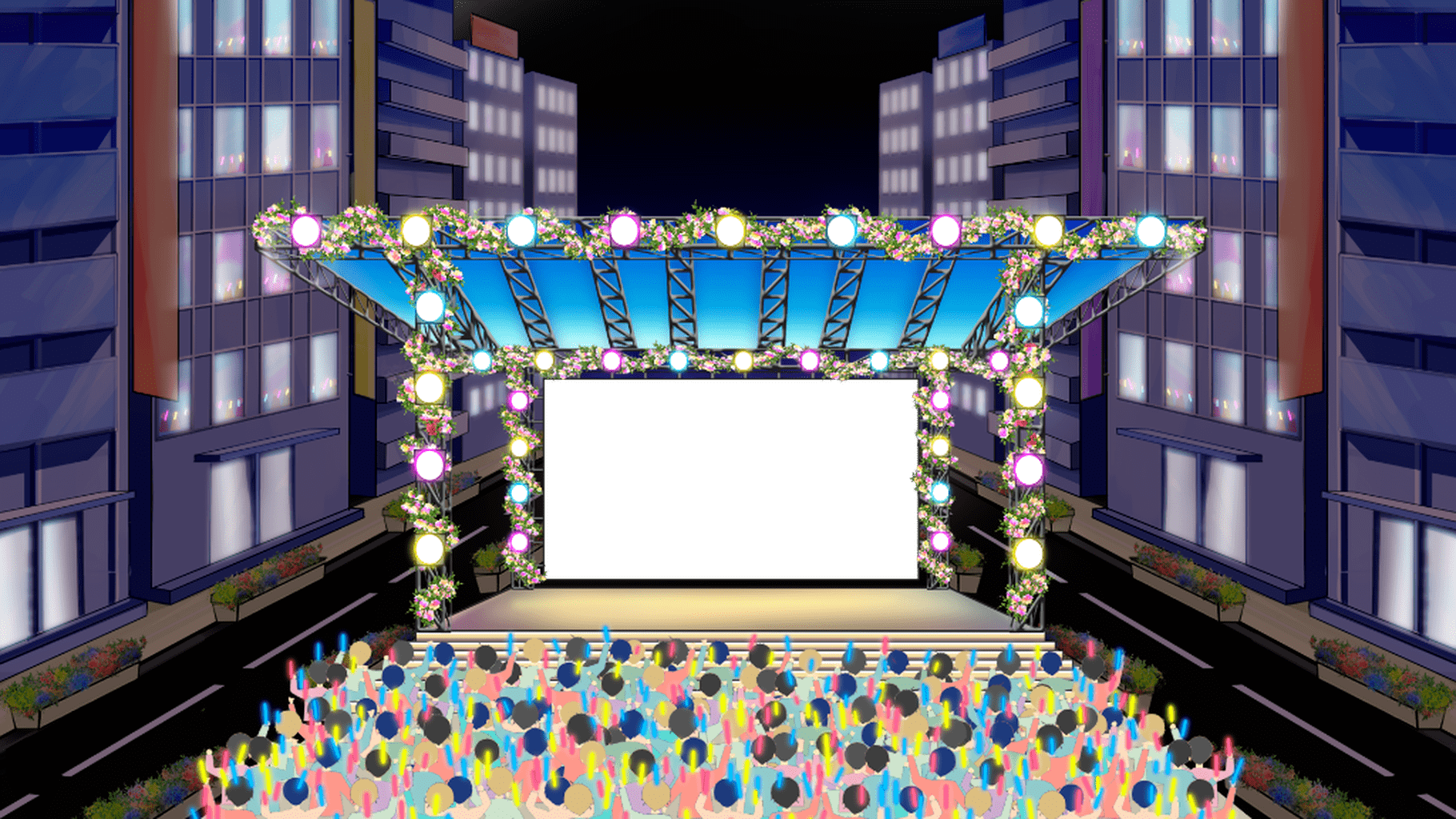 Stage in the middle of town 4k (no fireworks)