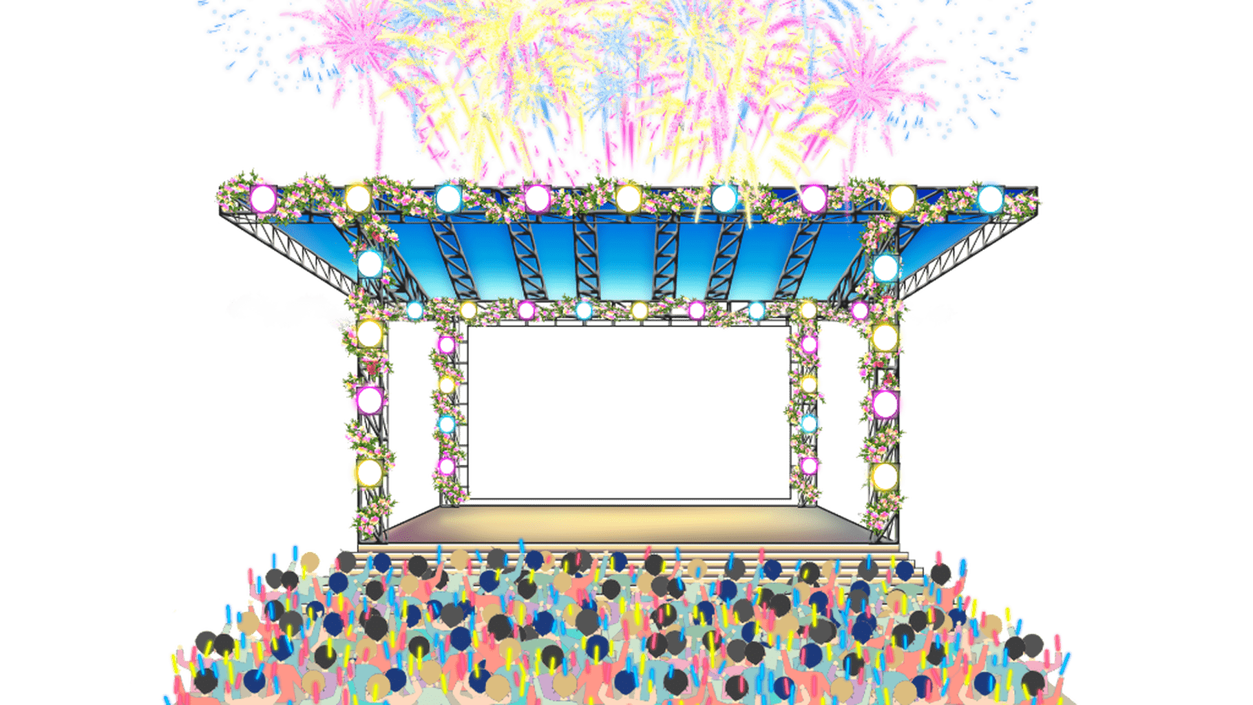 Stage Base 4K (with fireworks)