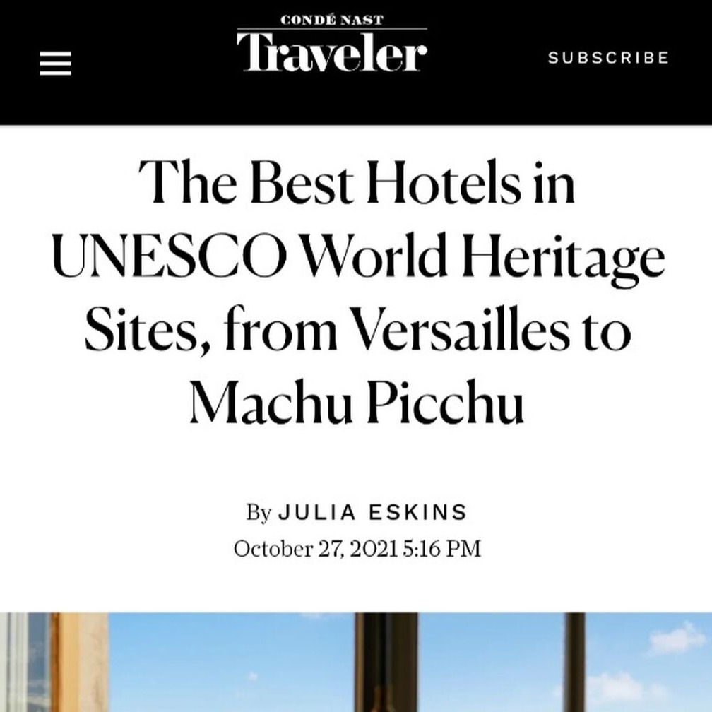 Cond&eacute; Nast Traveler - Hotels in UNESCO Sites