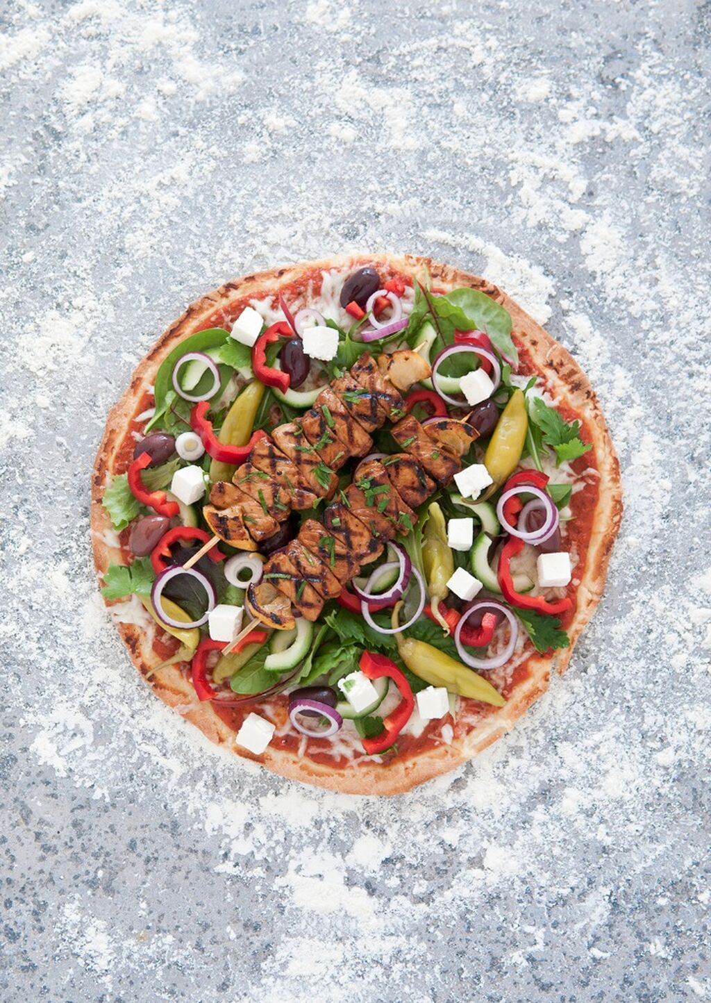 Pizza greek style med sovlaki