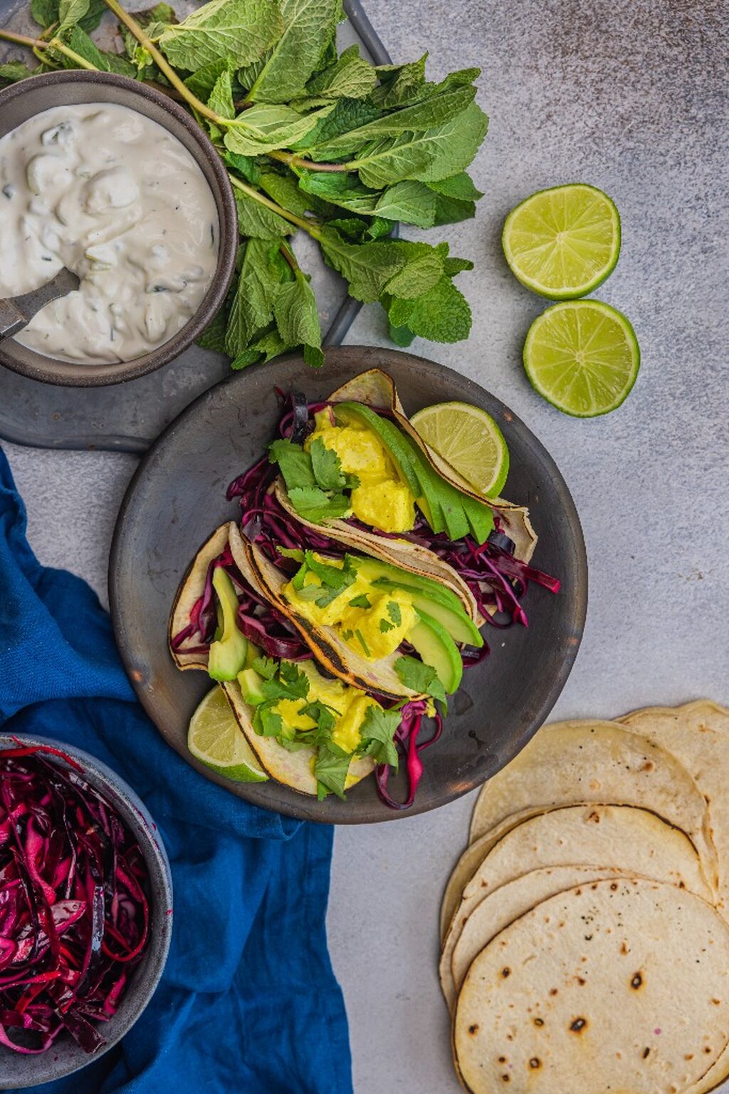 Taco med halloumi och raita
