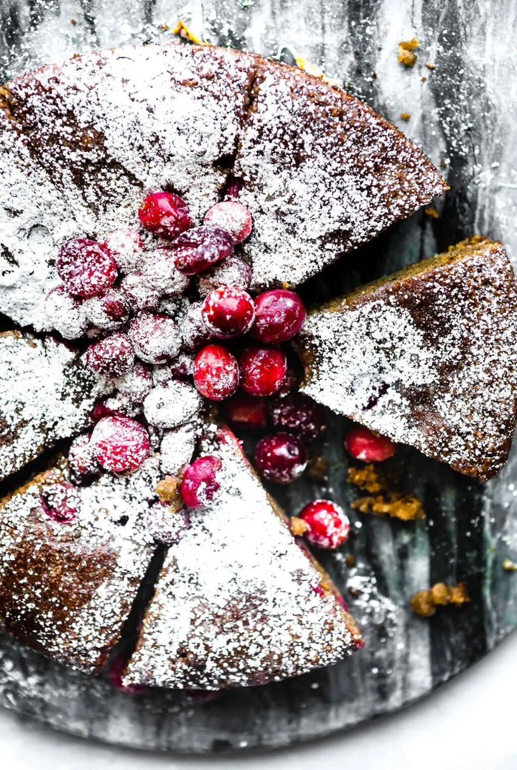 Cranberry Sour Cream Almond Cake