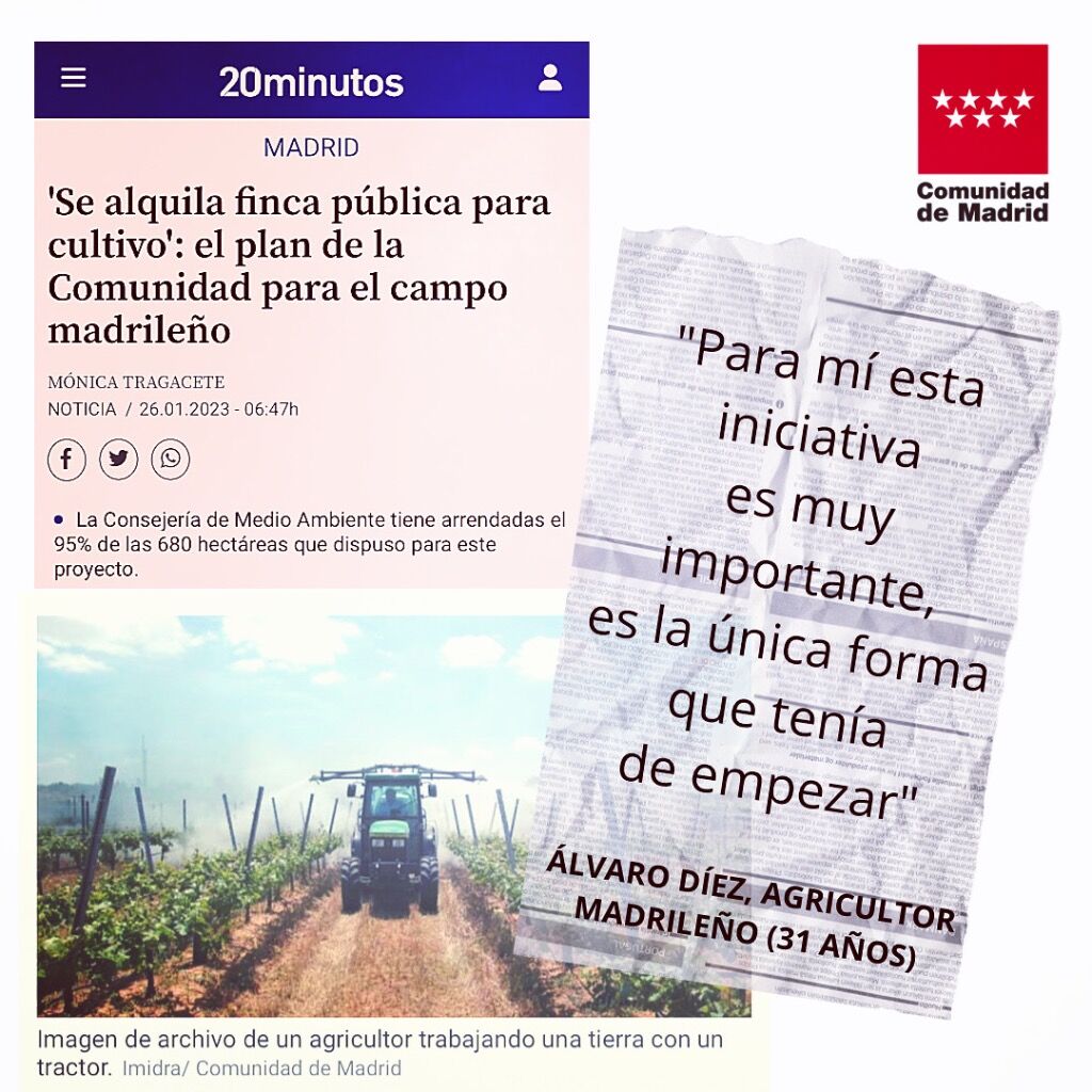 'Se alquila finca p&uacute;blica para cultivo': el plan de la Comunidad de Madrid para el campo madrile&ntilde;o