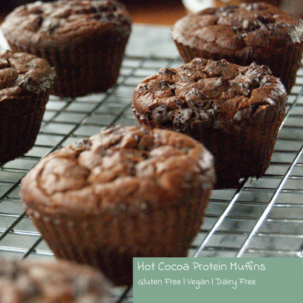 Dairy Free and Gluten Free Hot Cocoa Protein Muffins