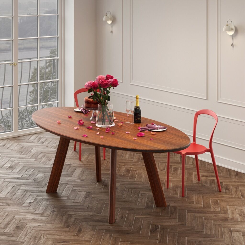 Solid wood LARGUS OVAL Table by Vitamin Design