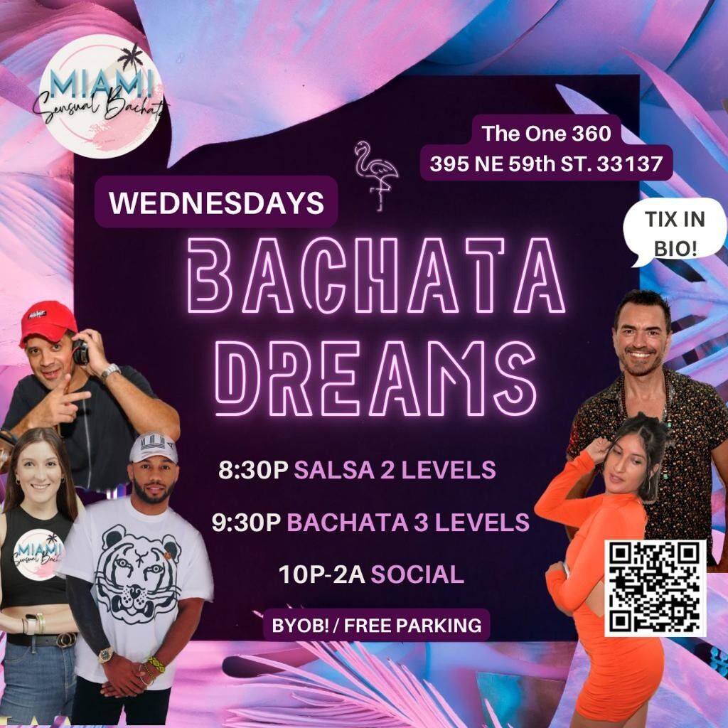 WEDNESDAYS: BACHATA MIAMI DREAMS, LESSONS & SOCIAL   ( BLACK BOX MEDIA )