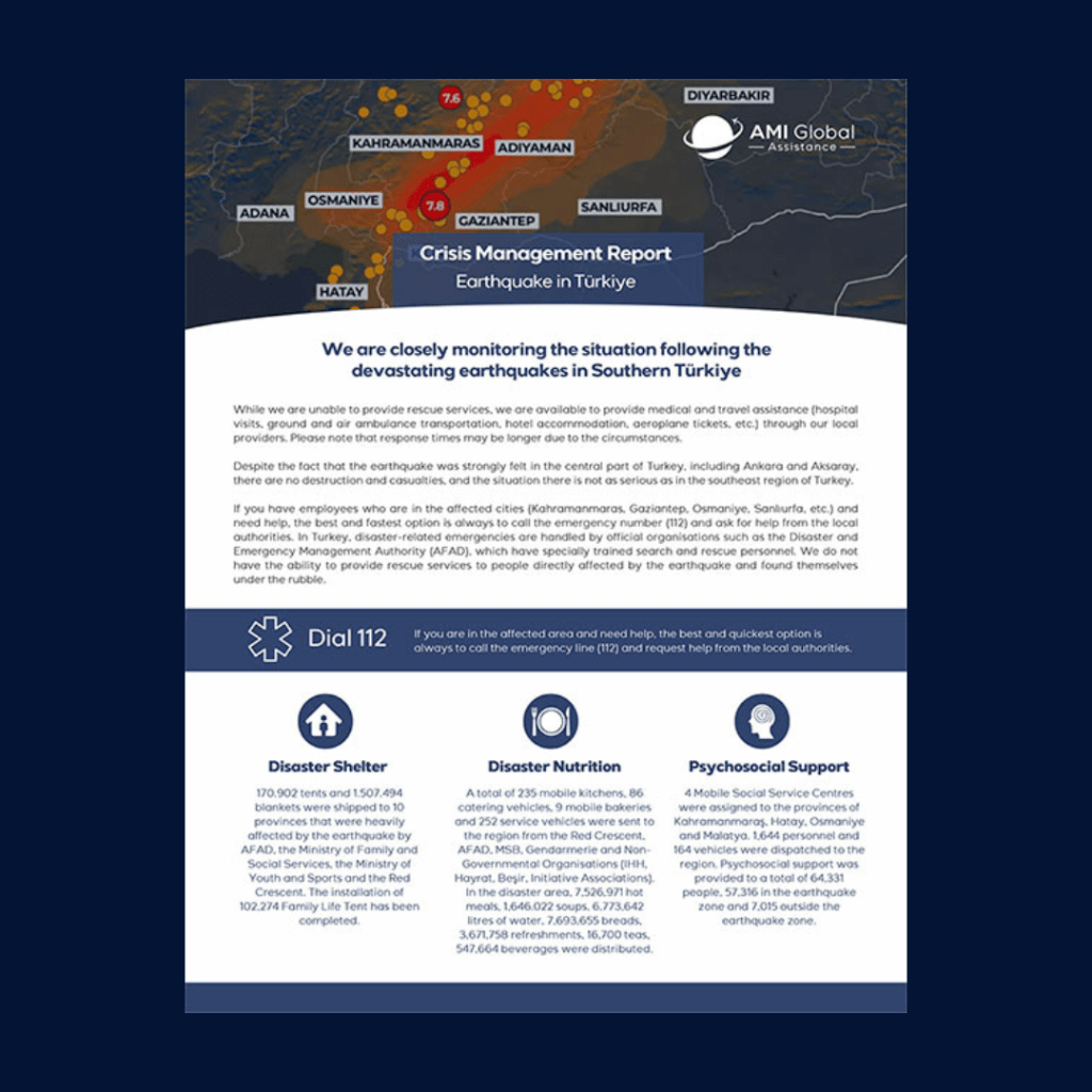 Crisis Management Report: Earthquake in T&uuml;rkiye