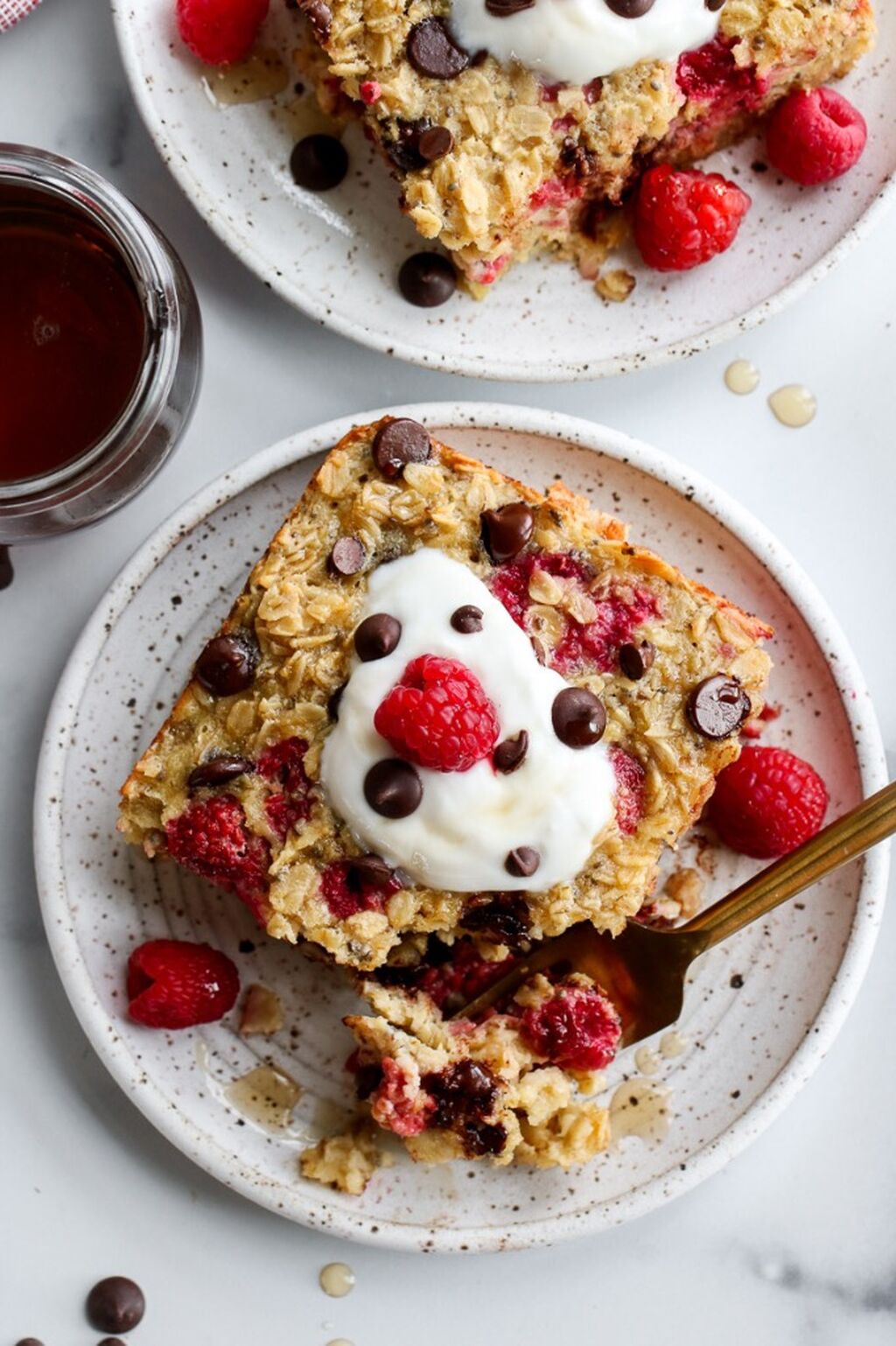 Raspberry Chocolate Chip Baked Oatmeal