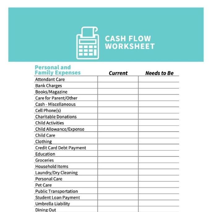 Cash Flow Worksheet