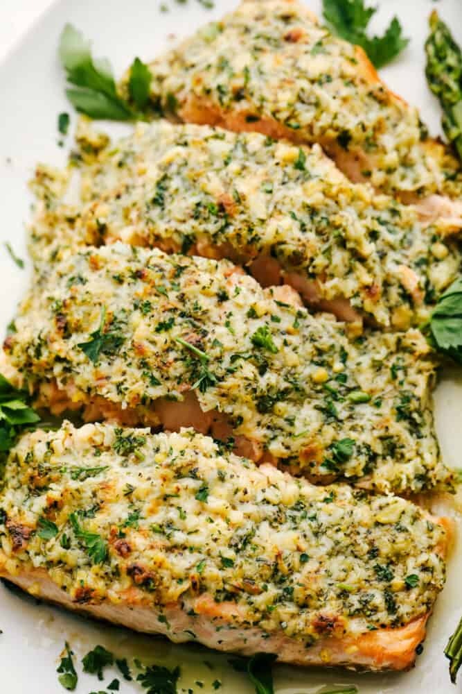 Baked Parmesan Garlic Herb Salmon