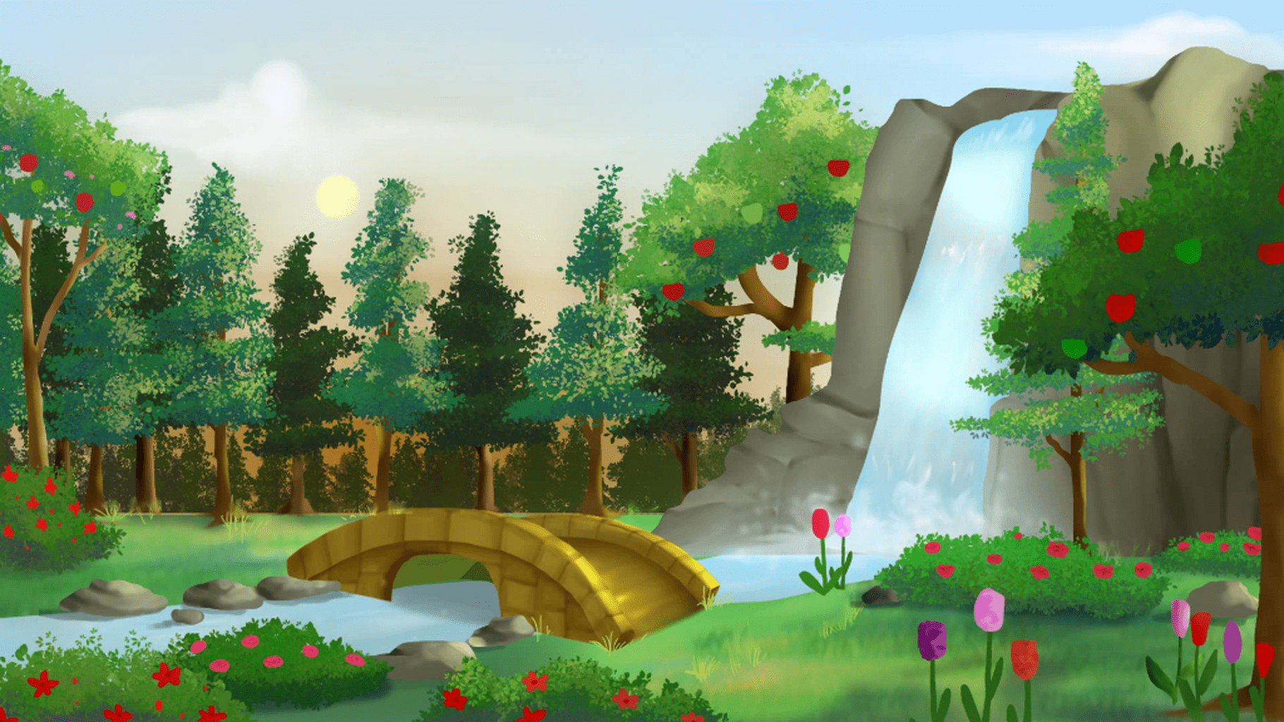 Morning version of the flower garden