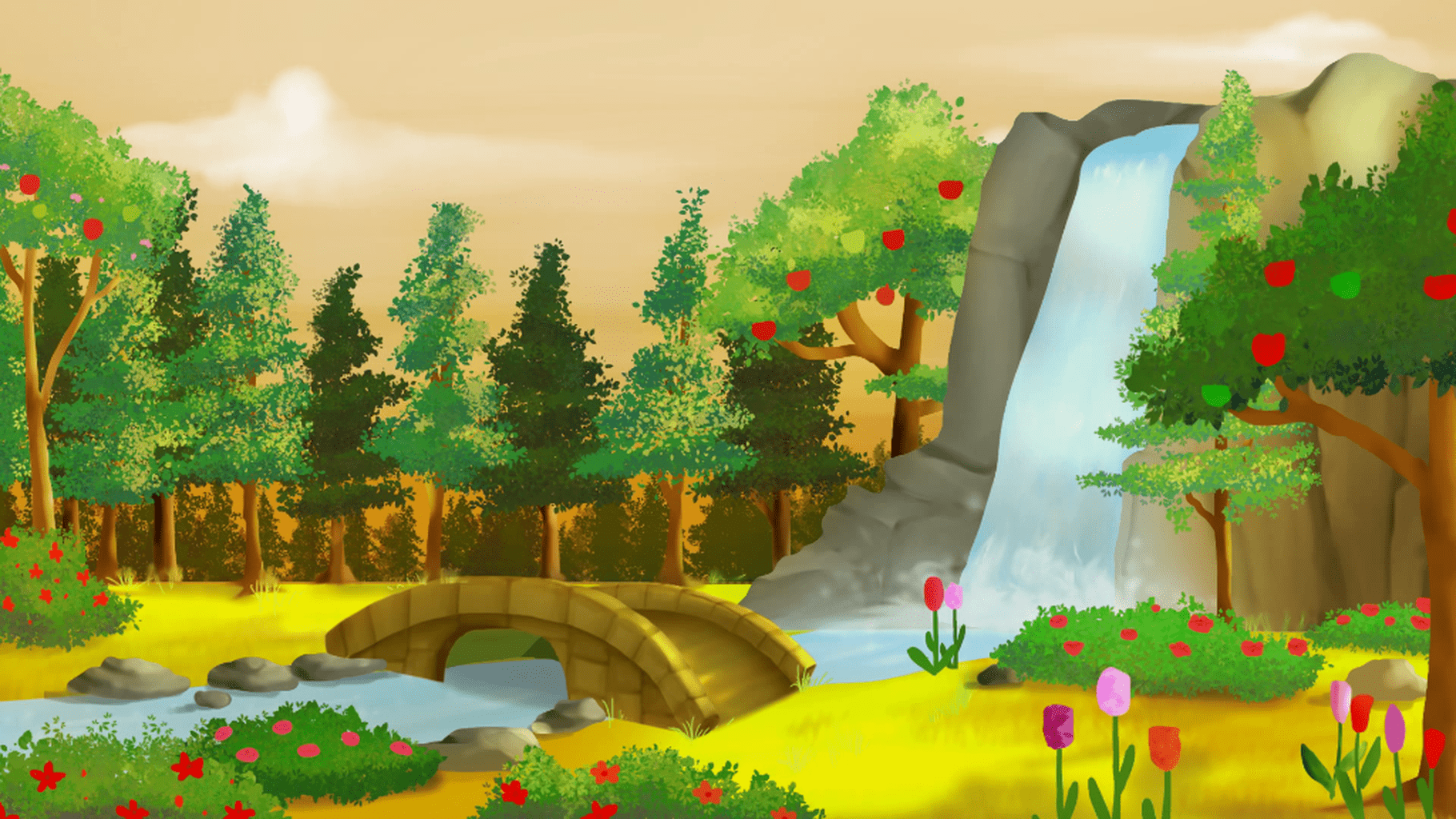 Sunset version of the flower garden