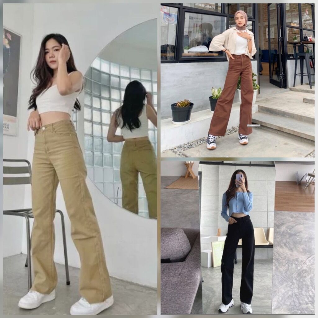 Celana kulot jeans wanita