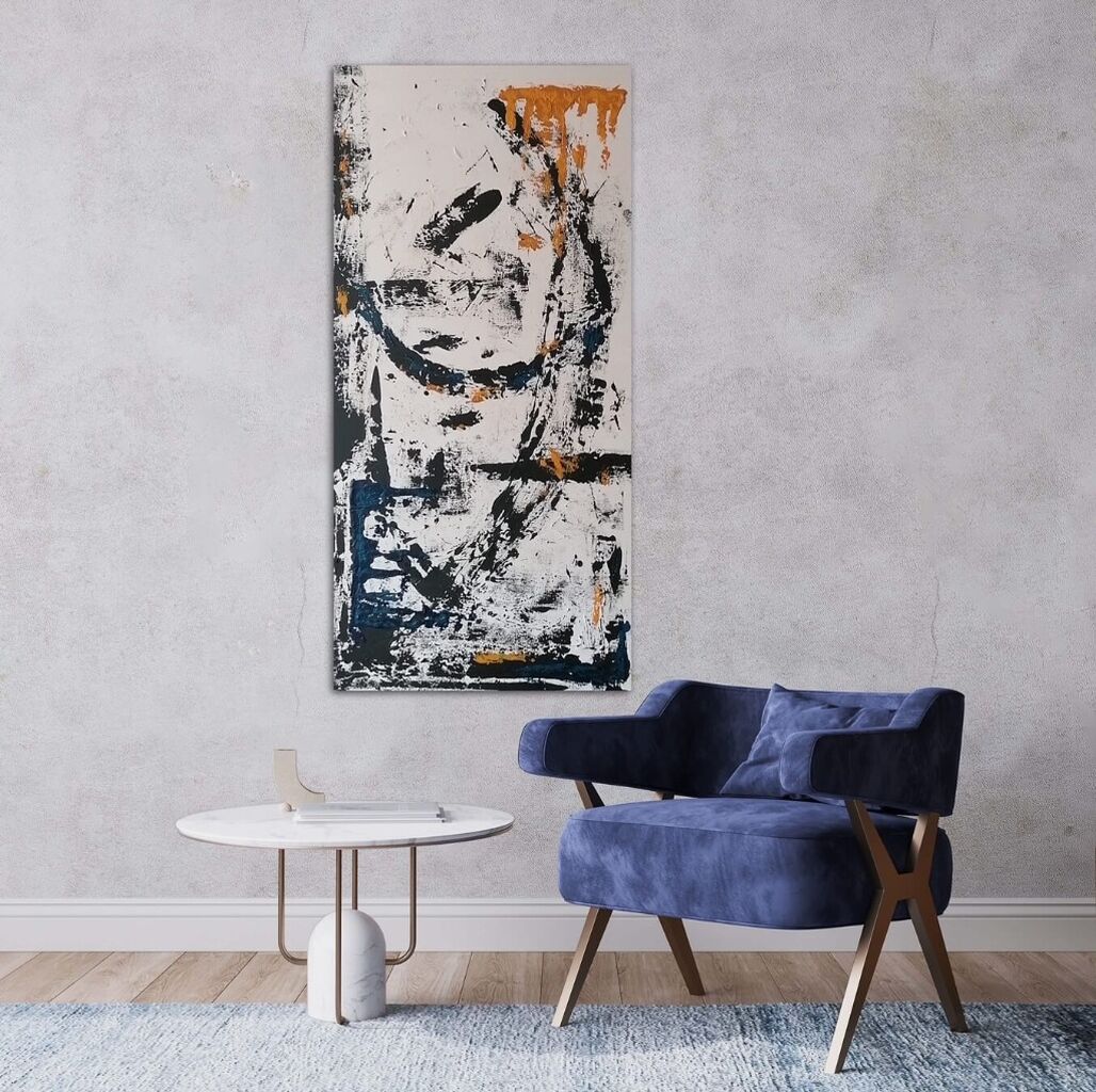 Minimalistic painting 🤍🖤 65x105 cm