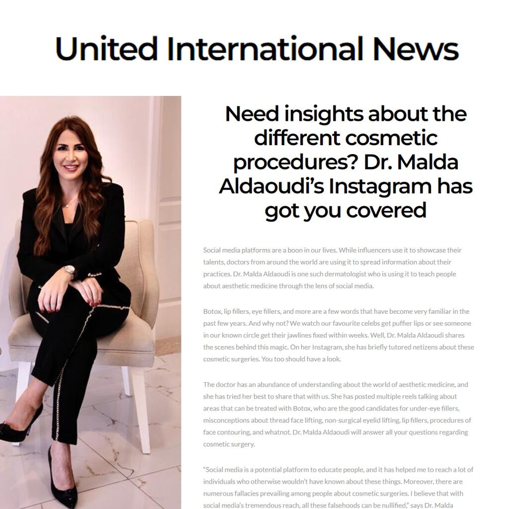 Need insights about the different cosmetic procedures? Dr. Malda Aldaoudi&rsquo;s Instagram has got you covered