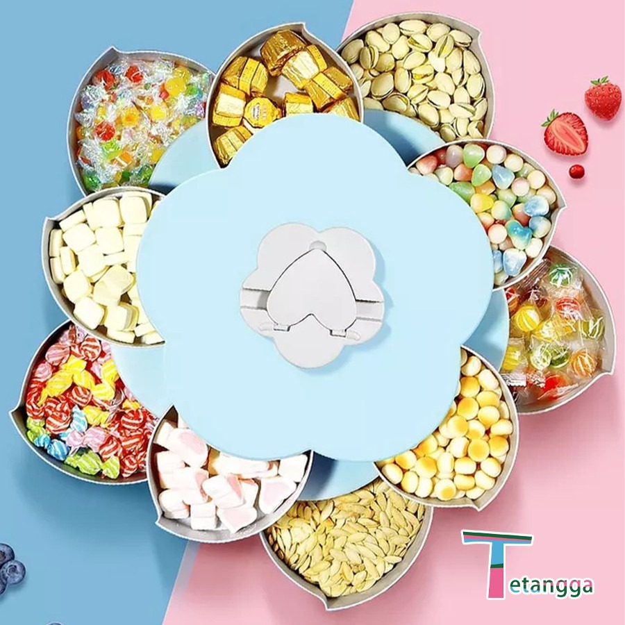 Toples cemilan putar motif bunga