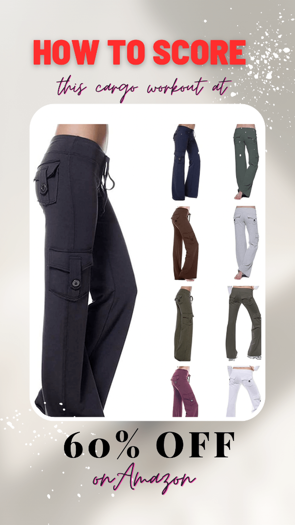 60% OFF Cargo Workout pants 