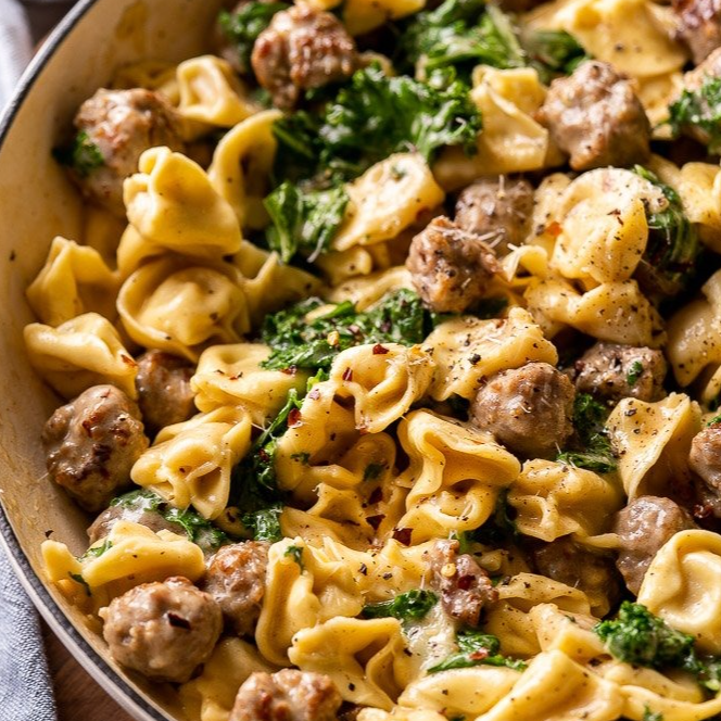 Creamy Tortellini Sausage Skillet