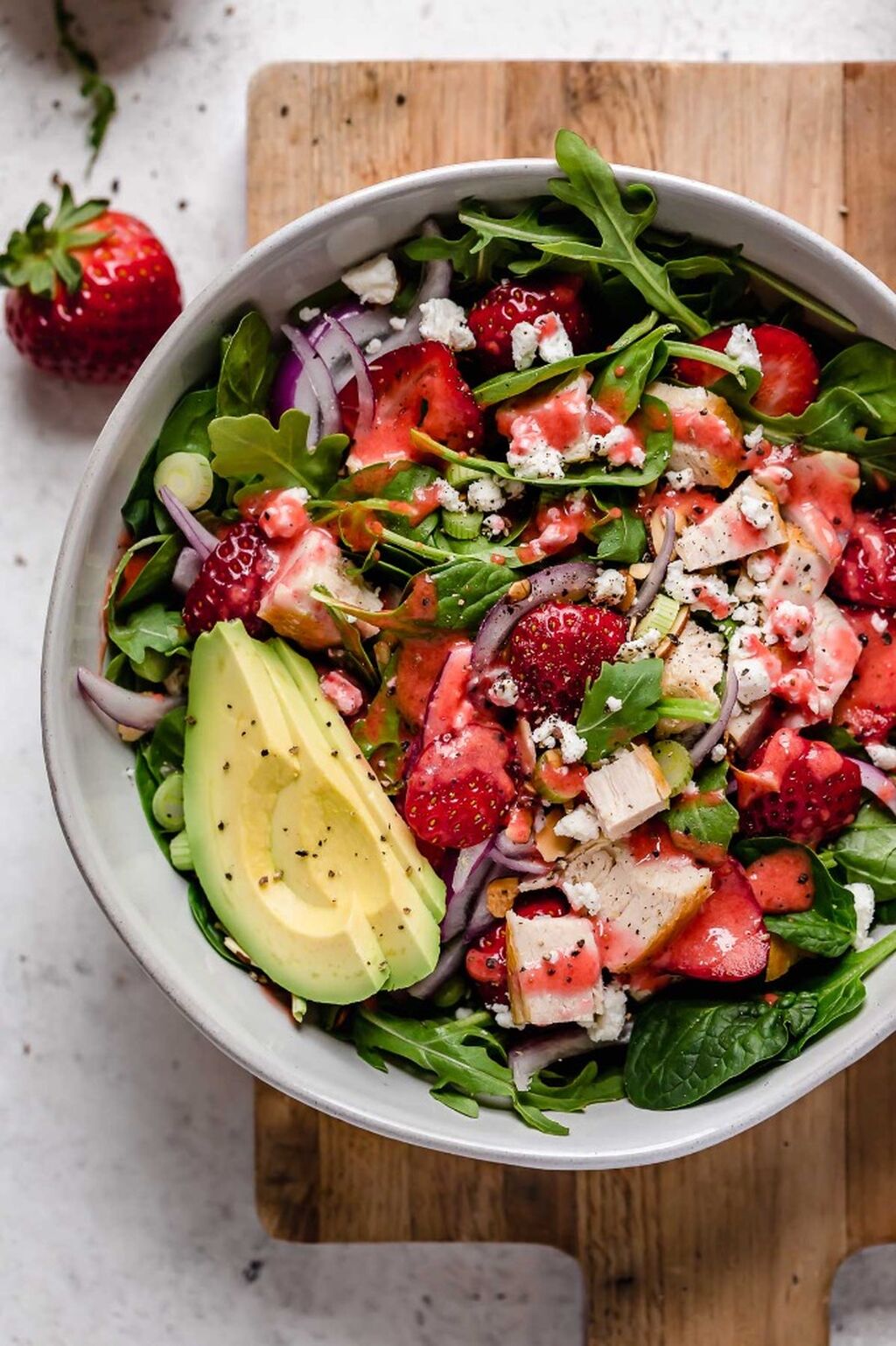Strawberry Spinach Salad with Chicken