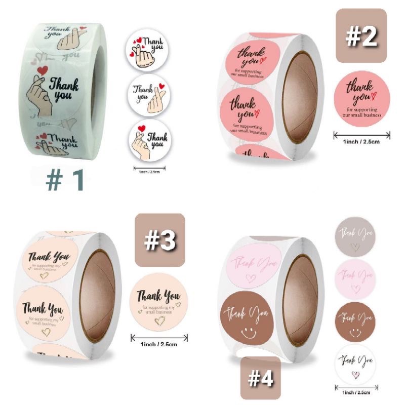 ￼Thank you stickers Thank you label 500pcs per roll
