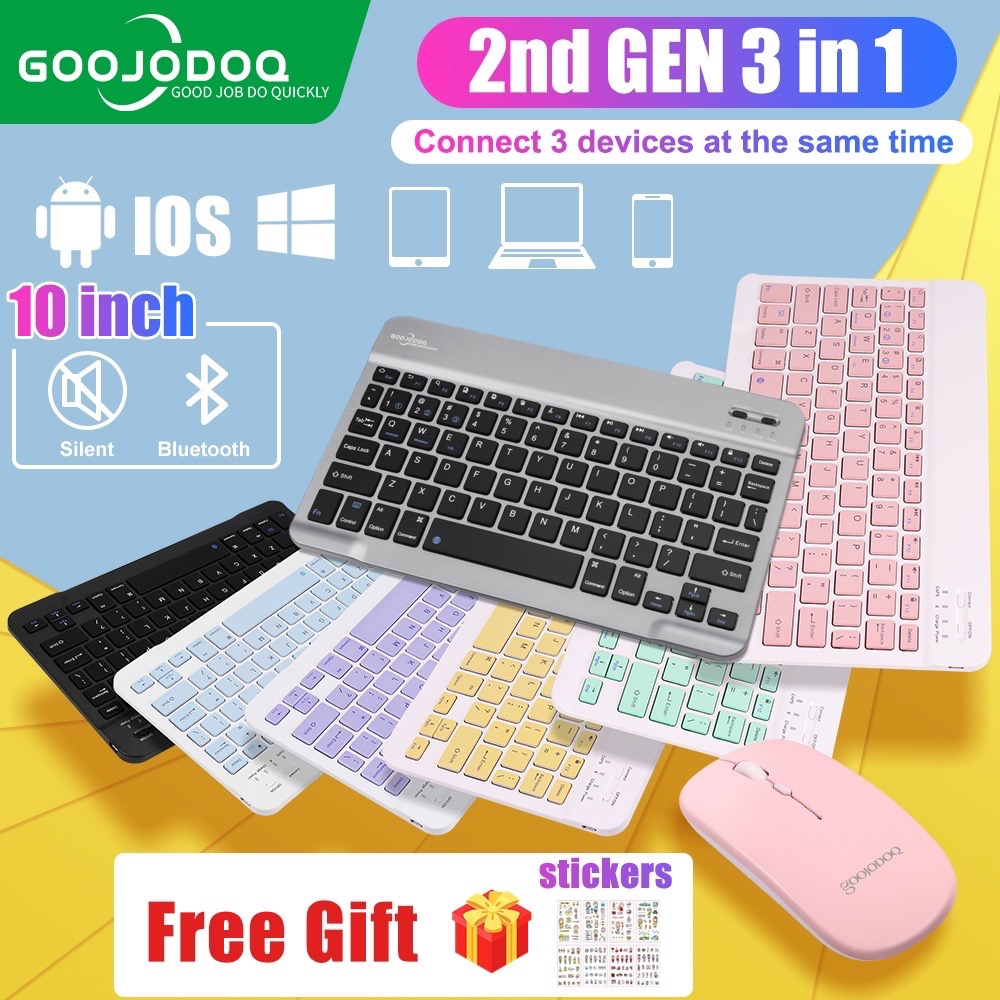 ￼Goojodoq Wireless Bluetooth Keyboard and Mouse Set 