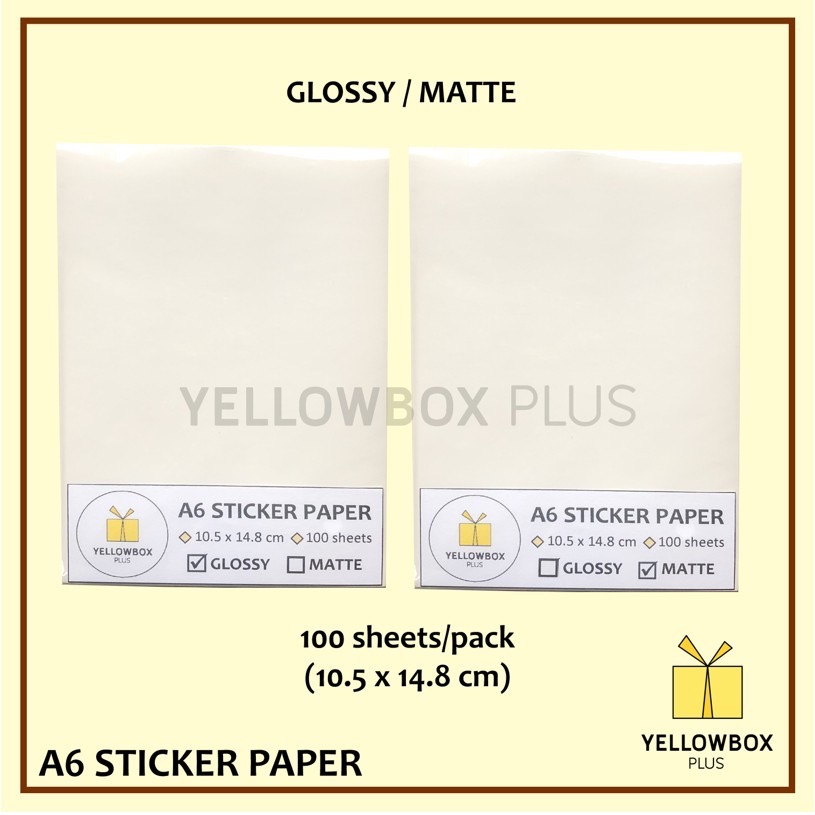 ￼100 pcs A6 Sticker Paper Glossy and Matte for inkjet Printers waybill sticker