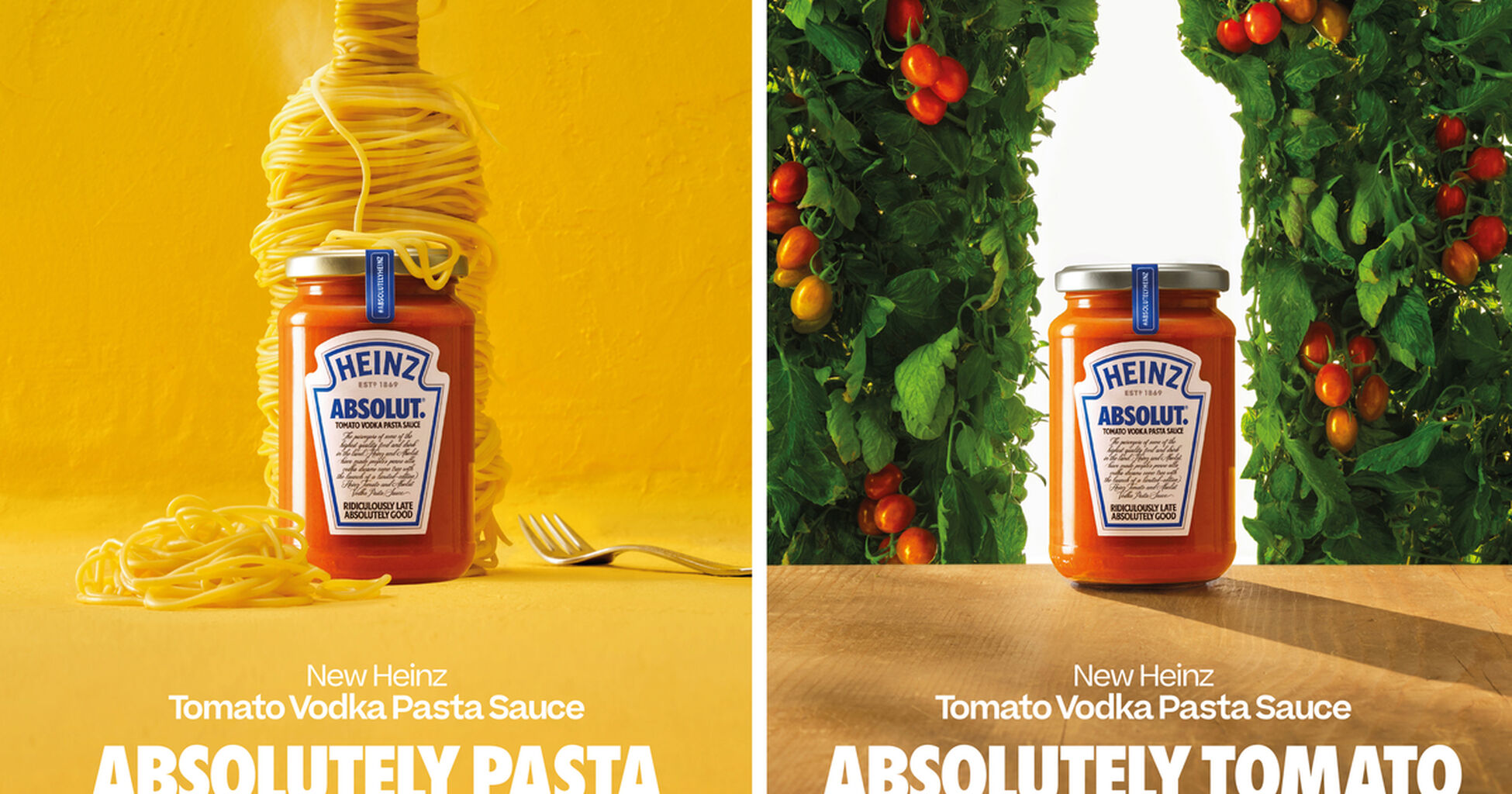 Heinz-Absolut collab revives classic ad style for new pasta sauce