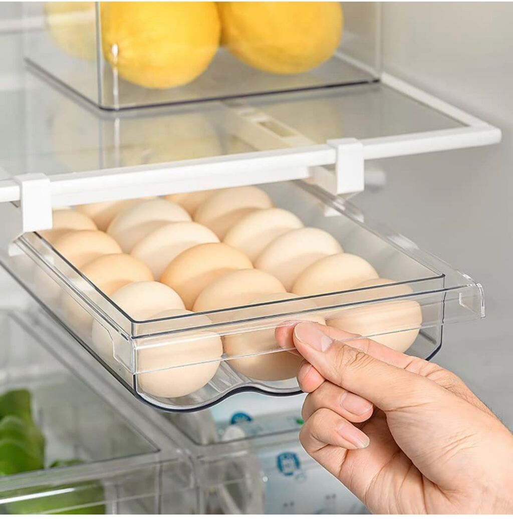 Amazon.com: Egg Holder for Refrigerator Drawer - Fridge Egg Drawer Organizer Fridge Egg Holder Egg Trays for Refrigerator Egg Container (1 Pack) : Appliances
