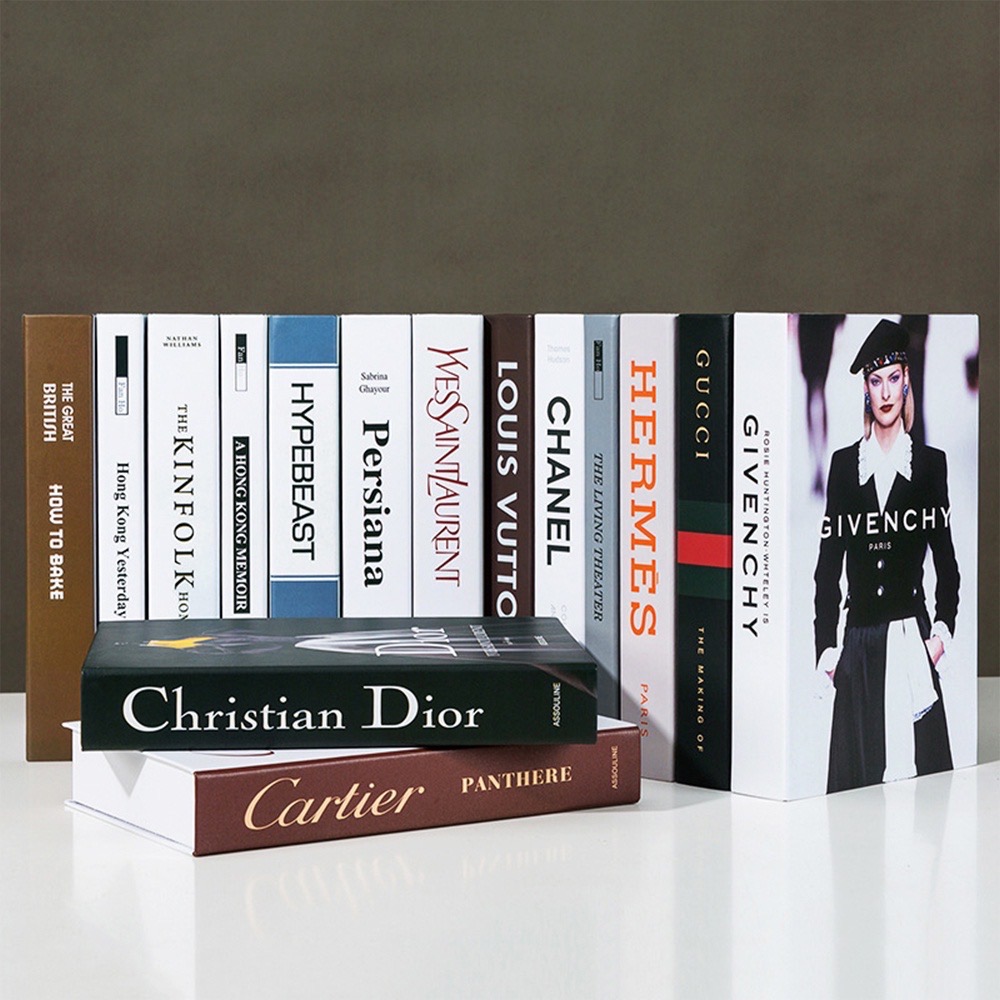 Fashion Decorative Simulation Book White ForInterior Photography Props Shelf Display Decor Book