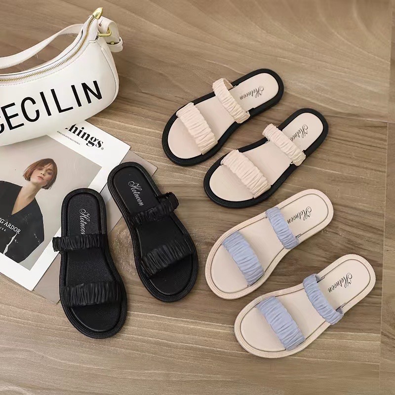 Two Strap Korean Slippers Outdoor and Indoor Rubber Slippers (Add one size)