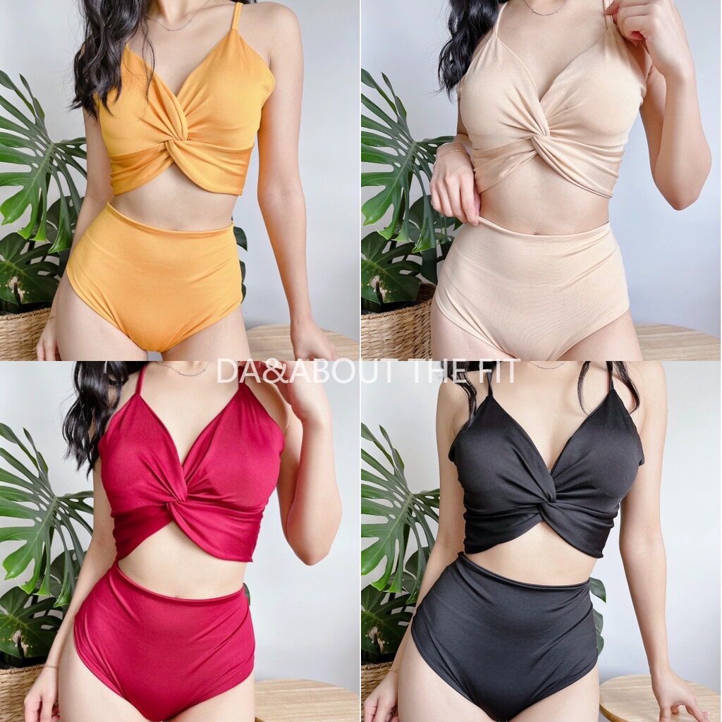 Padded Swimsuit Nylon Bikini High Waist Two Piece Sexy Swimsuit