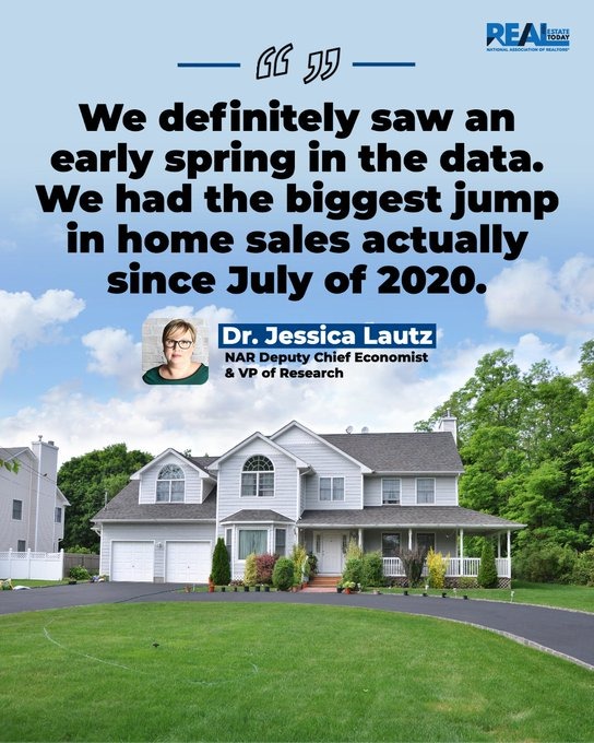 The spring market jumped off to an early start with existing-home sales increasing 14.5% in February